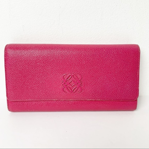 Loewe Magenta Leather Zip Bifold Wallet - Picture 1 of 11